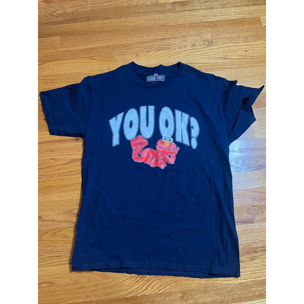 Sesame Street Elmo You OK? Graphic T-Shirt Adult L Cartoon Tee